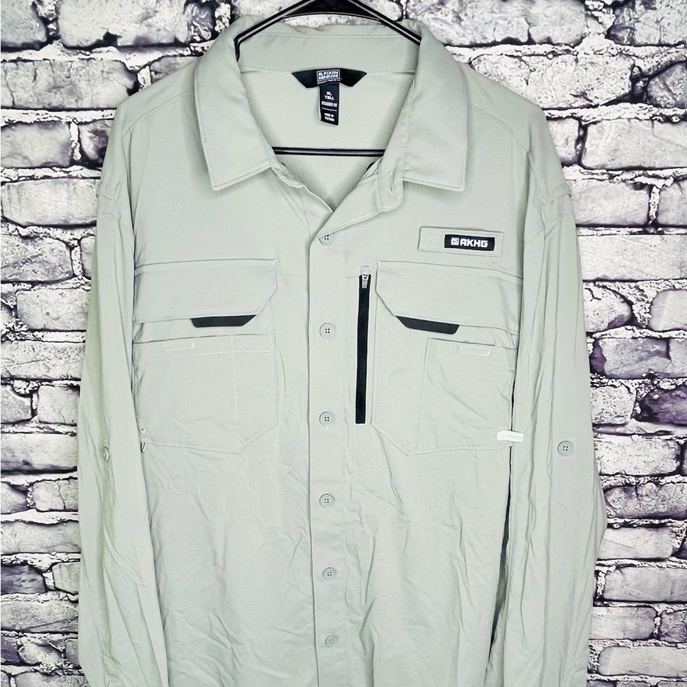 Alaskan Hardgear Button Shirt Men's XL Zip Pocket Vented Quick Dry Duluth tradin